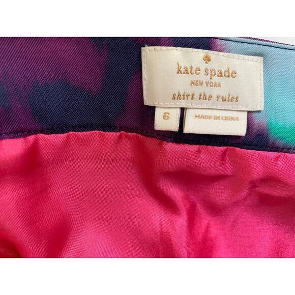 Kate Spade Simply Cinema Barry Abstract Watercolor Print Skirt Size 6 - Picture 4 of 6